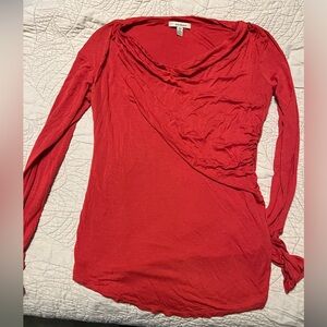 Anthropologie Bordeaux label knit orange top
